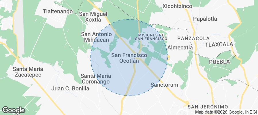 San Francisco Ocotlán Airbnb map